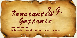 Konstantin Gajtanić vizit kartica